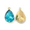 Rack Plating Brass Glass Pendants KK-A177-22G-3