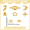 70Pcs 7 Styles Zinc Alloy Cabochons FIND-LP0003-32G-2