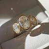 Oval Brass Pave Clear Cubic Zirconia Finger Rings FS-WGDCBD8-01-1