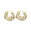 Clear Cubic Zirconia Horseshoe Hoop Earrings EJEW-I277-04G-1