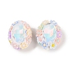 Handmade Luminous Polymer Clay Glass Rhinestone Beads CLAY-H003-05-3