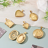 6 Pcs 6 Styles 316 Stainless Steel Locket Pendants STAS-TA0003-40-5