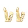 Rack Plating Eco-friendly Brass Micro Pave Clear Cubic Zirconia Charms KK-D072-01G-V-NR-1
