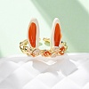 Zinc Alloy Enamel Adjustable Open Cuff Rings for Women RJEW-U058-03G-2