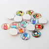 Russian Girl Doll Printed Glass Cabochons GGLA-A002-10mm-JJ-2