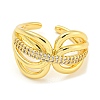 Clear Cubic Zirconia Open Cuff Ring RJEW-L121-045G-2