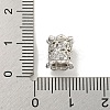 Brass Micro Pave Clear Cubic Zirconia Column European Beads KK-L215-204P-3