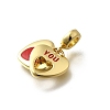 Brass Enamel Pendants KK-P295-05G-02-2