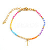 Brass Letter Charm Bracelets FM8278-20-1