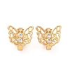 Brass Micro Pave Clear Cubic Zirconia Hook Clasps KK-H513-11G-1