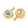 304 Stainless Steel with Synthetic Turquoise Pendants STAS-L309-21A-G-2