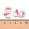 Christmas Theme Rack Plating Alloy Enamel Pendants ENAM-T021-14KCG-3