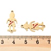 Valentine's Day Ion Plating(IP) 304 Stainless Steel FireBrick Enamel Boy Girl Connector Charms STAS-Z078-16G-3