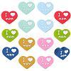 CHGCRAFT 14Pcs 7 Colors Father's Day & Mother's Day Silicone Focal Beads FIND-CA0008-52-8