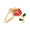 Adjustable Brass Enamel Pendant Finger Rings for Women LS-RJEW-A090-03G-4