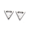 Tarnish Resistant 304 Stainless Steel Triangle Huggie Hoop Earrings STAS-H156-02C-P-2