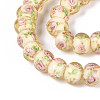 Handmade Lampwork Inner Flower Rondelle Beads Strands LAMP-T022-24I-3