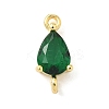 Brass Pave Cubic Zirconia Connector Charms KK-Z120-31G-01-1