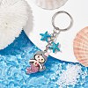 Mermaid Opaque Resin Pendant Keychain KEYC-JKC00624-4
