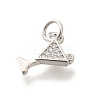 Brass Micro Pave Clear Cubic Zirconia Pendants KK-L225-009P-01-2