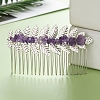 Leaf Natural Amethyst Chips Hair Combs PW-WG12843-26-1