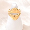 Teardrop 304 Stainless Steel Open Cuff Rings RJEW-R018-01G-02-1