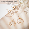 BENECREAT 10Pcs Brass Double Ring Dangle Stud Earrings for Women KK-BC0010-49-4