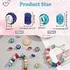 100Pcs 2 Style Polymer Clay Rhinestone & Resin European Large Hole Beads with Silver Color Plated Brass Cores FPDL-NB0001-04-2
