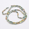 Faceted Rainbow Plated Teardrop Electroplated Glass Beads Strands EGLA-F104-06A-3