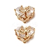 Brass Micro Pave Cubic Zirconia Beads KK-A259-20G-01-1