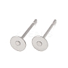 Tarnish Resistant 304 Stainless Steel Flat Round Blank Peg Stud Earring Findings STAS-S028-23-2
