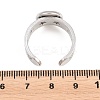 Hollow Star 304 Stainless Steel Open Cuff Ring Components STAS-F366-07B-P-2