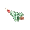 Christmas Themed Glass Seed Beaded Pendants PALLOY-MZ00868-02-3