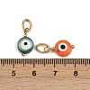 Dyed Natural Shell Enamel Evil Eye Charms STAS-A120-02G-3