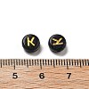 Plating Opaque Acrylic Beads OACR-R005-03K-3