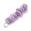 10Pcs 10 Colors Dyed Natural Freshwater Shell Nuggets Beaded Pendants PALLOY-JF04517-01-5