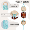 3Pcs 3 Colors Cotton with Wood Wall Hat Hanger ODIS-PH0001-78-3