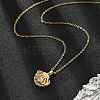 Brass Micro Pave Cubic Zirconia Shell Shape Pendant Neckalces for Women NJEW-S448-10G-2