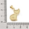 Brass Micro Pave Clear Cubic Zirconia Pendants CU-CBAF50C-10G-3