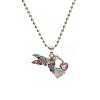 Alloy Colorful Rhinestone Pendant Necklaces for Kid FS-WG8D677-05-2