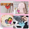 14Pcs 7 Colors PVC Reflective Sequin Heart Pendant Keychain KEYC-YW0001-27-6