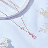 1Pc Butterfly & Teardrop Pendant Necklaces NJEW-LP0003-18RG-3