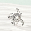 Sea Turtle Brass Cuff Rings for Women RJEW-A059-06P-1