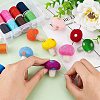 BENECREAT 8pcs 8 Colors Handwork Felt Needle Felting Mushroom Ornaments AJEW-BC0001-99-3