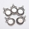 Tibetan Style Zinc Alloy Flat Round Pendant Cabochons Settings LS-X-TIBEP-R334-252AS-RS-1