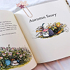 2Pcs 2 Style Rose Gold Tone Zinc Alloy Enamel Bookmarks AJEW-LP0004-43B-3