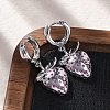 Brass Micro Pave Cubic Zirconia Hoop Earrings EJEW-R016-23P-1