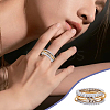 2Pcs 3 Layed Brass Rhinestone Finger Rings for Women RJEW-UN0003-09-5