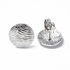 Non-Tarnish 304 Stainless Steel Textured Flat Round Stud Earrings for Women EJEW-F300-02P-2