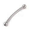 Non-Tarnish 304 Stainless Steel Curved Tube Beads STAS-M061-04P-2